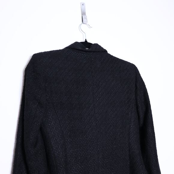 ZARA Double Breasted Textured Blazer Woven Tweed Black Gold Button Women's XS - Picture 10 of 15